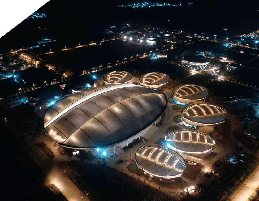 Night View of the Largest meditation center